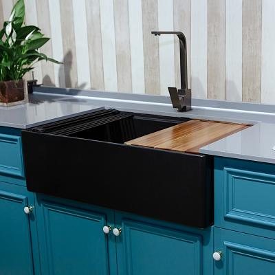 Ceramic Kitchen Sink-S12183-Matt Black