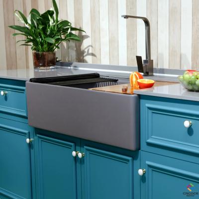 Ceramic Kitchen Sink-S12183-Matt gray