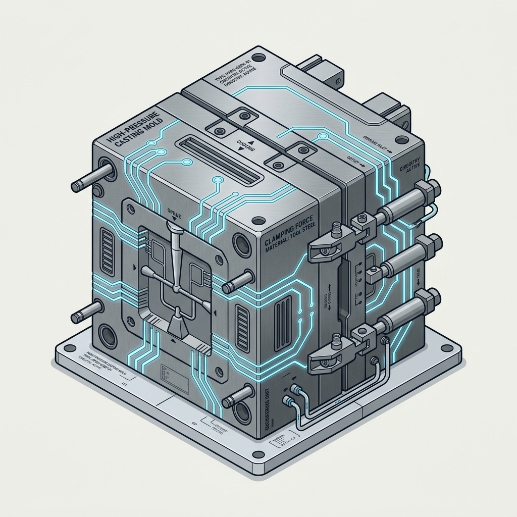 High-Pressure Casting (HPC) precision steel dies illustration