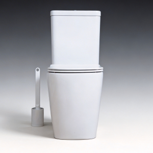 Two-piece back-to-wall soft square (D-shape) toilet