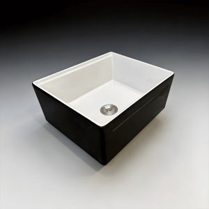 24-inch Black and White Dual-Color Fireclay | Wholesale Workstation Farmhouse Sink–S242014 TAITAO