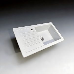 33-inch white fireclay standard 1.0 bowl ceramic inset sink with reversible drainer cd-86