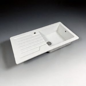 39-inch white fireclay standard 1.0 bowl ceramic inset sink with reversible drainer CD-100